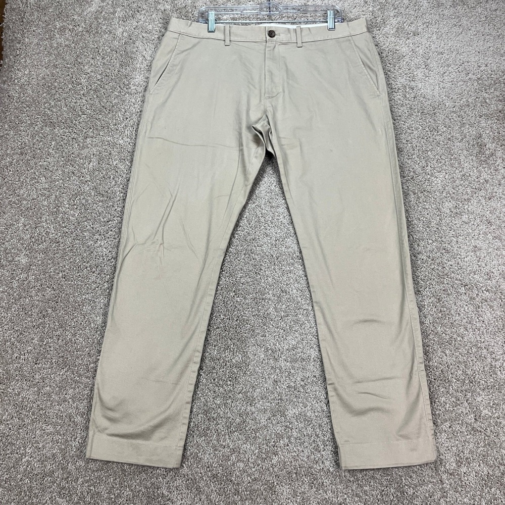 J.Crew Men's Khaki Chino Pants 36x34 Slim Flex Comfort Stretch Casual Wear EUC - Picture 2 of 11